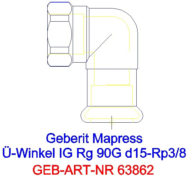 GE Mapress Kupfer Übergangswinkel 90Gr mit IG Rg d15-Rp3/8_63862_A