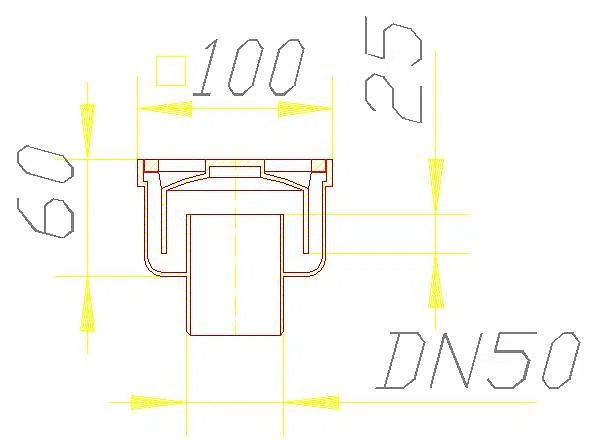 DALLMER Bodenablauf 60, DN 50, 100 x 100 mm