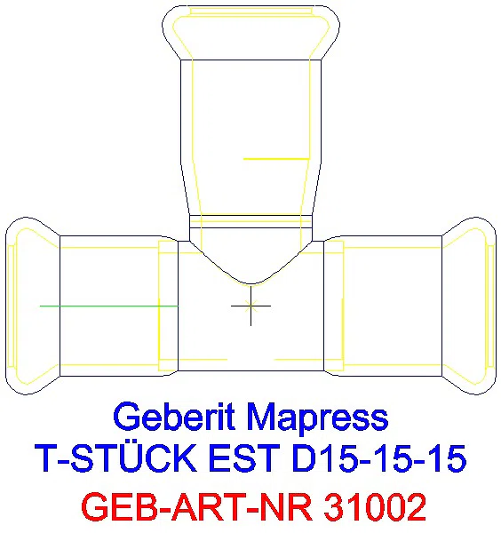 GE Mapress Edelstahl T-Stück egal d15-15-15_31002_A
