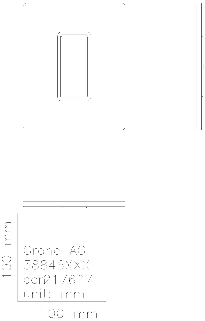 GROHE Urinal-Betätig. Skate Cosmopolitan 38846 mit Glasoberfläche velvet black