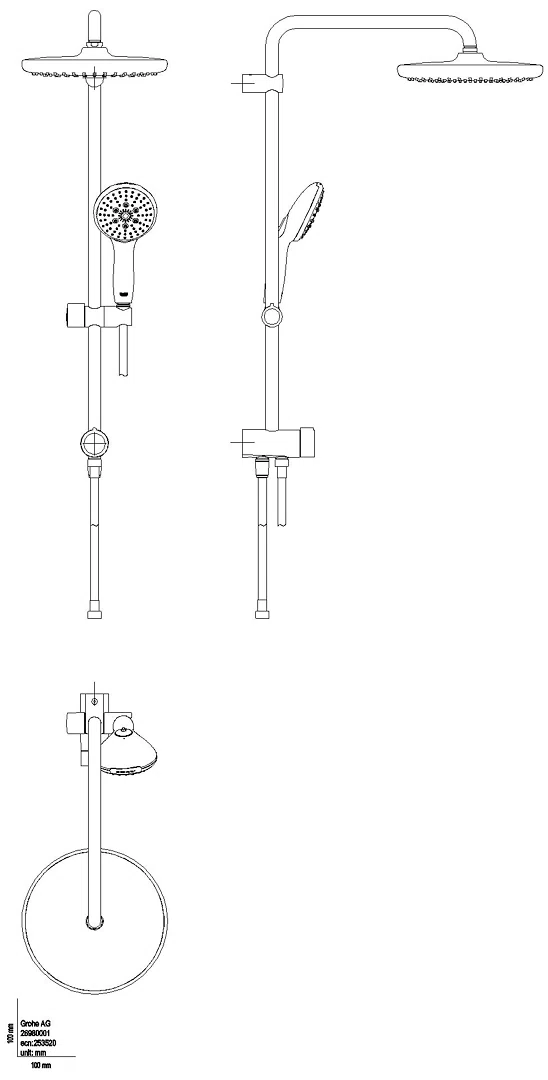 GROHE Duschsystem Tempesta 250 26980_1 Umstellung Kopfbrause Tempesta 250 chrom