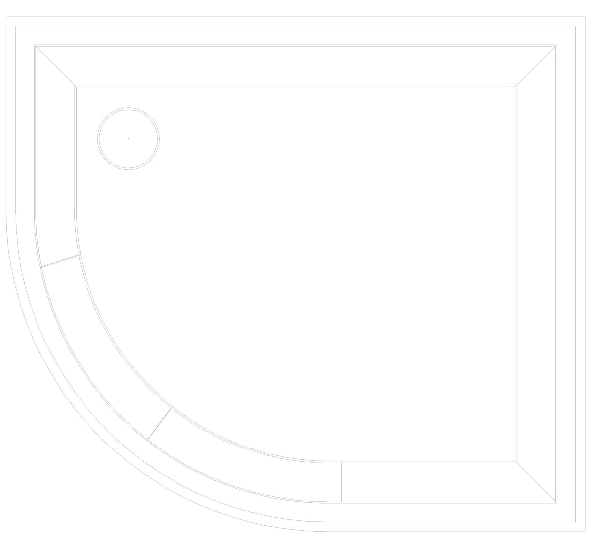 KALDEWEI ZIRKON MIT WANNENTRÄGER Duschfläche, 900x800x32 mm, Modell-Nr: 603-2