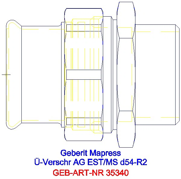 GE Mapress Edelstahl Übergangsverschr. mit AG d54-R2_35340_A