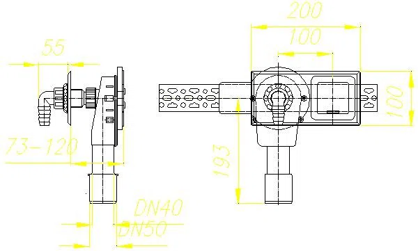 DALLMER Wandeinbau-Waschgeräte-Siphon HL 400 E, DN 40/DN 50