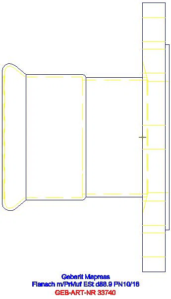 GE Mapress Edelstahl Flansch PN 10/16 mit Pressmuffe d88,9_33740_G