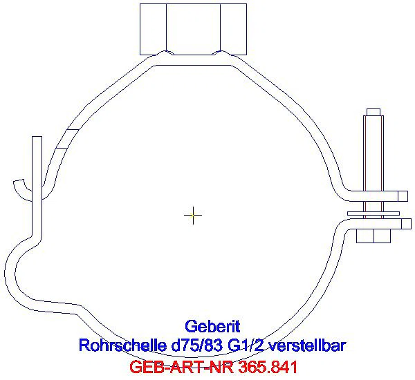 GE Rohrschelle mit Gewindemuffe G1/2 verstellbar d75/83_365.841.00.2_A