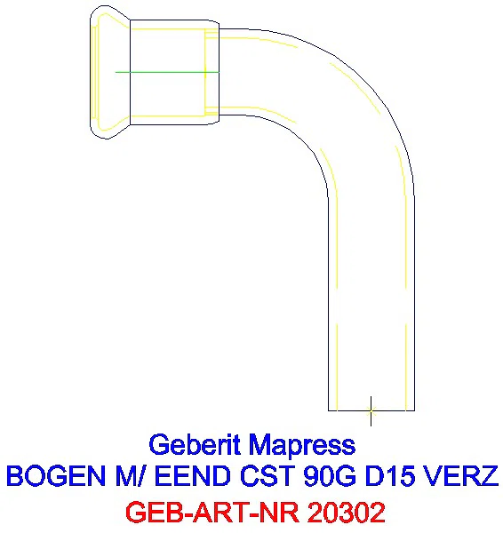 GE Mapress C-Stahl Bogen 90Gr mit Einschubende d15 verzinkt_20302_A