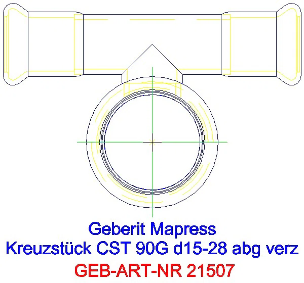 GE Mapress C-Stahl Kreuzstück 90Gr abgesetzt d15-28 verzinkt_21507_L