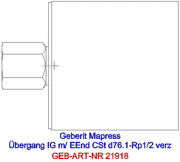 GE Mapress C-Stahl Übergang mit IG und Einschubende  d76,1-Rp1/2 verzinkt_21918_A