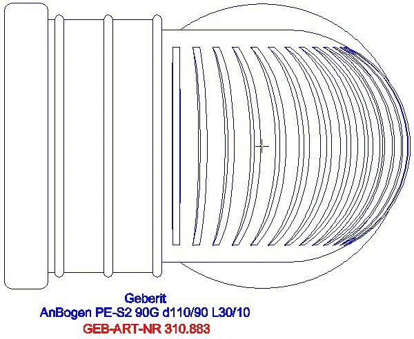 GE Silent-db20 Anschlussbogen 90g verlängert d110/90 L30/10_310.883.14.1_G