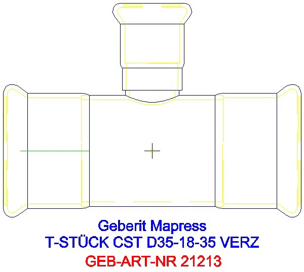 GE Mapress C-Stahl T-Stück reduziert d35-18-35 verzinkt_21213_A