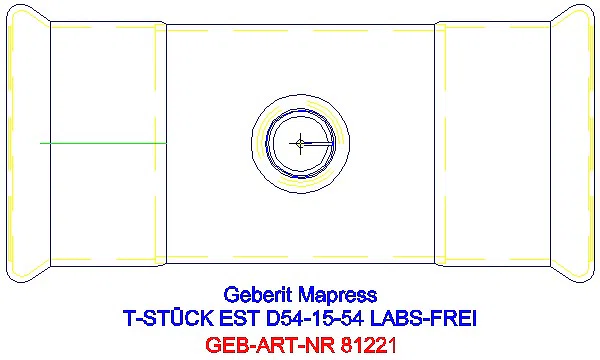 GE Mapress Edelstahl T-Stück reduziert (LABS-frei) d54-15-54_81221_G