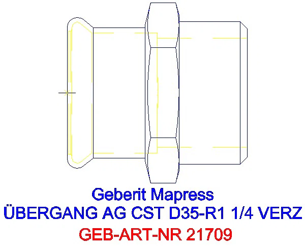 GE Mapress C-Stahl Übergang mit AG d35-R1 1/4 verzinkt_21709_G