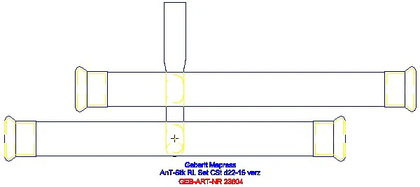 GE Mapress C-Stahl Anschluss-T-Stück-Set für Rücklauf d22-15_23604_A