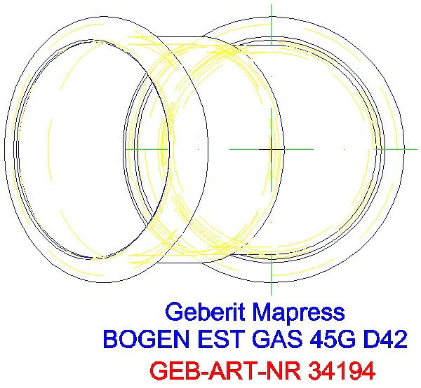 GE Mapress Edelstahl Bogen 45Gr d42 (Gas)_34194_G