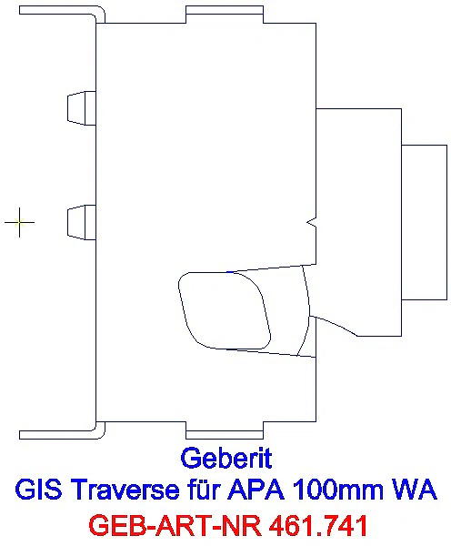 GE GIS Traverse für AP-Armatur, mit zwei W-Anschl. 100 mm_461.741.00.1_L