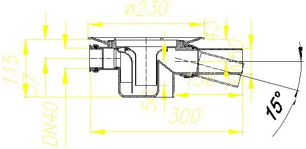 DALLMER Ablaufgehäuse 46 S, Zulauf DN 40, DN 50