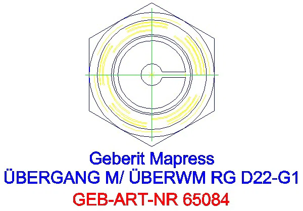 GE Mapress Kupfer Übergang mit Überwurfmutter Rg d22-G1_65084_L