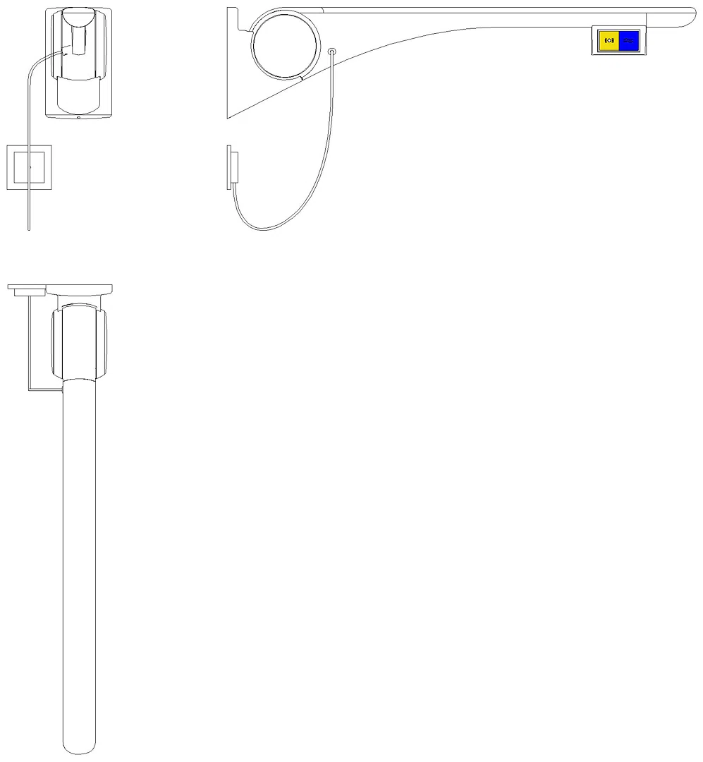 HEWI Stützklappgriff Basic,850 mm,links Spül/FT(E-Ausf.) weiß hgl-wem