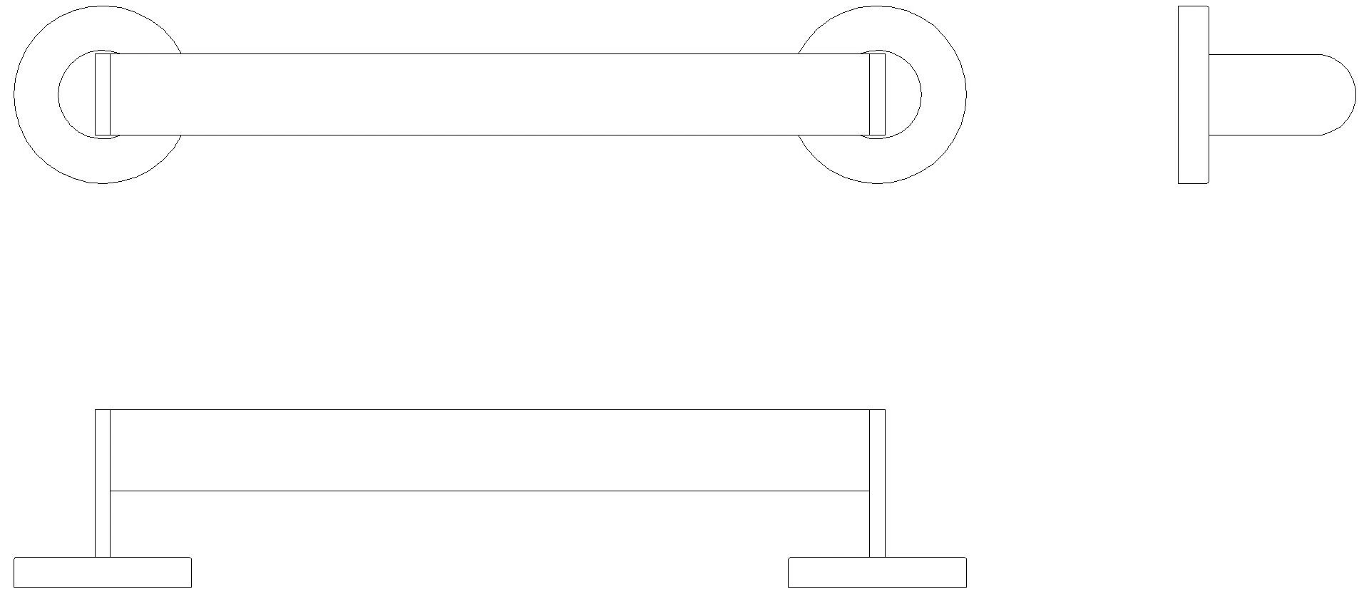 HEWI Haltegriff, d:32 L=305mm, plvb schw tma