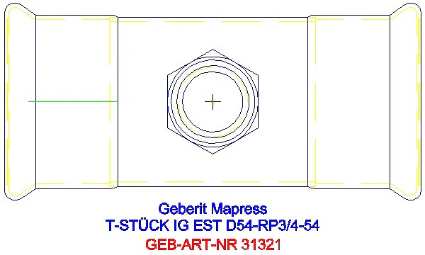GE Mapress Edelstahl T-Stück mit IG d54-Rp3/4-54_31321_G