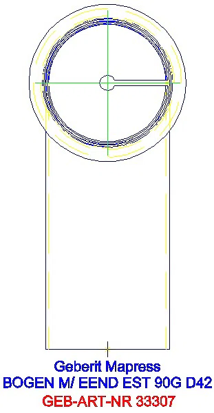 GE Mapress Edelstahl Bogen 90Gr d42 mit Einschubende_33307_L