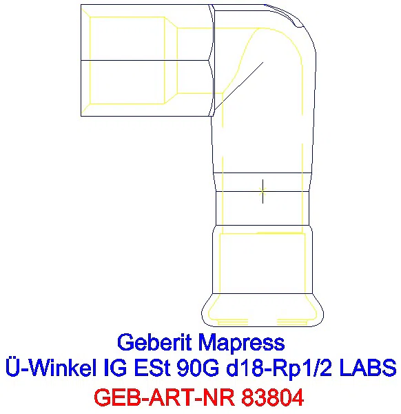 GE Mapress Edelstahl Übergangswinkel 90Gr mit IG (LABS-frei) d18-Rp1/2_83804_A