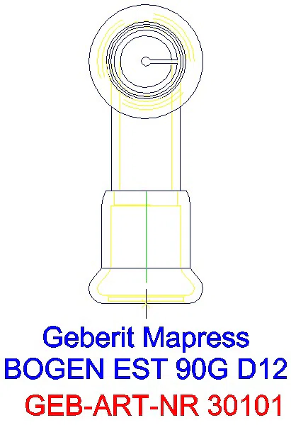 GE Mapress Edelstahl Bogen 90Gr d12_30101_L