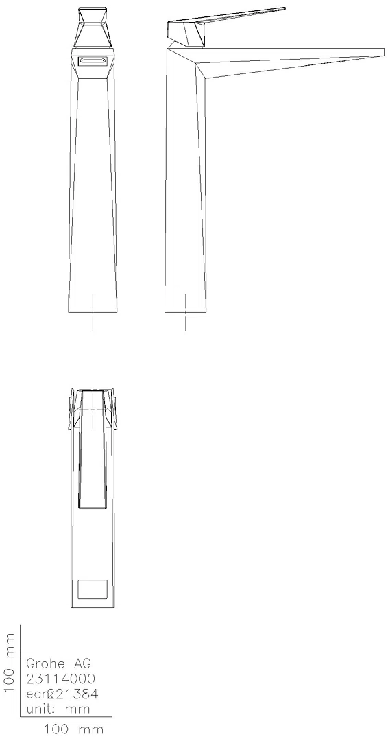 GROHE EH-WT-Batt. Allure Brilliant 24346 XL-Size für freist.Waschschüsseln chrom