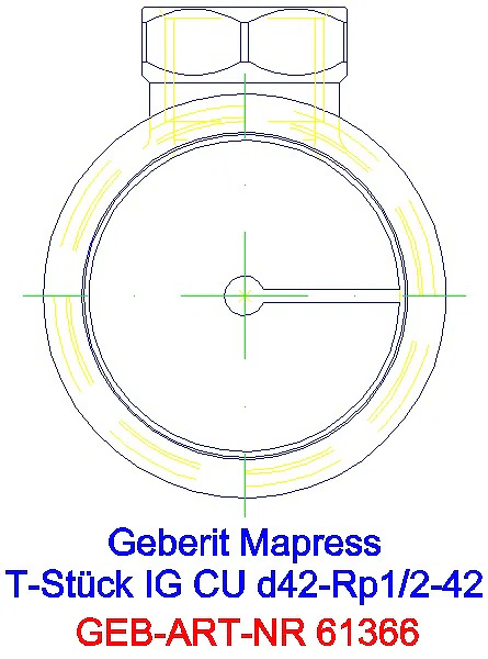 GE Mapress Kupfer T-Stück mit IG d42-Rp1/2-42_61366_L
