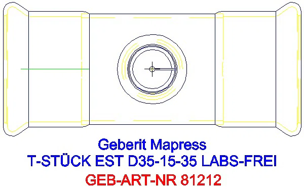 GE Mapress Edelstahl T-Stück reduziert (LABS-frei) d35-15-35_81212_G