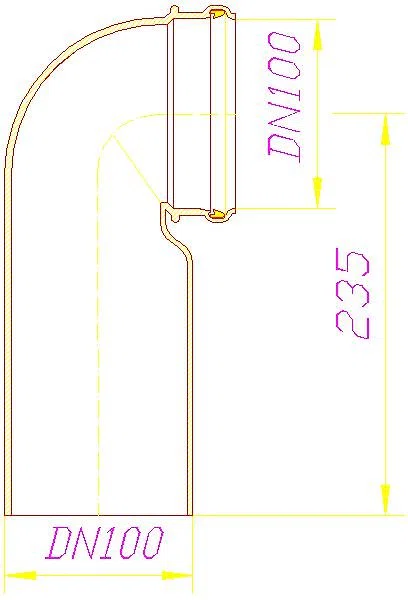 DALLMER Wand-WC-Bogen 88, DN 100 x DN 100