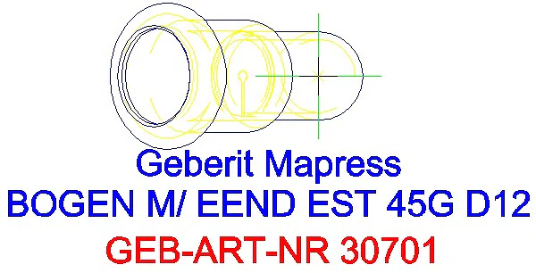 GE Mapress Edelstahl Bogen 45Gr d12 mit Einschubende_30701_G