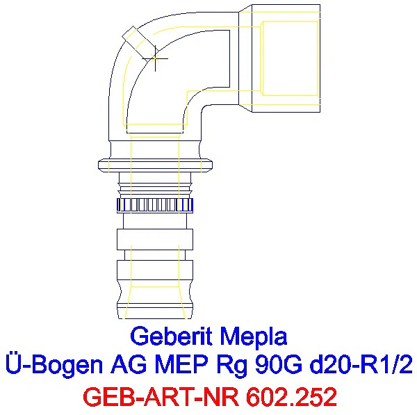 GE Mepla Übergangsbogen 90Gr mit AG Rg d20-R1/2_602.252.00.5_L