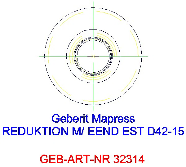 GE Mapress Edelstahl Reduktion mit Einschubende d42-15_32314_A