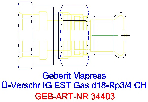 GE Mapress Edelstahl Übergangsverschr. mit IG (Gas) d18-Rp3/4_34403_A