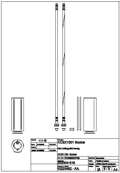 Sockel, F5, f. Hydr.-Standarmaturen, Höhe 140 mm, ACSX1001