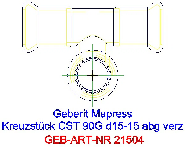 GE Mapress C-Stahl Kreuzstück 90Gr abgesetzt d15-15 verzinkt_21504_L
