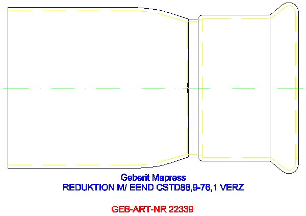 GE Mapress C-Stahl Reduktion mit Einschubende d88.9-76.1 verzinkt_22339_L