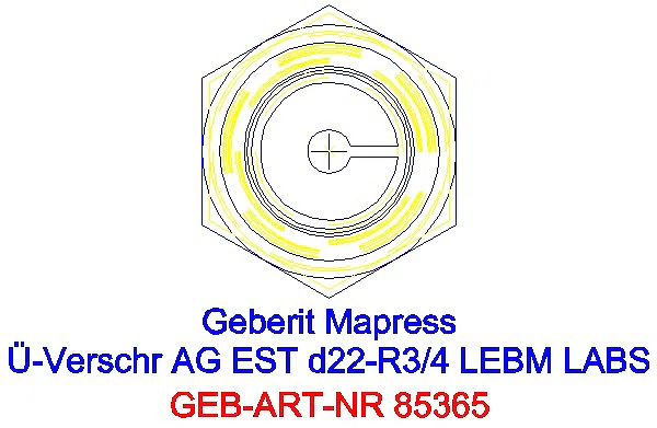 GE Mapress Edelstahl Übergangsverschr. mit AG ÜM ESt (LABS-frei) d22-R3/4_85365_L