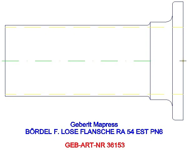 GE Mapress Edelstahl Bund mit Einschubende zu Losflansch d54 PN6_36153_G