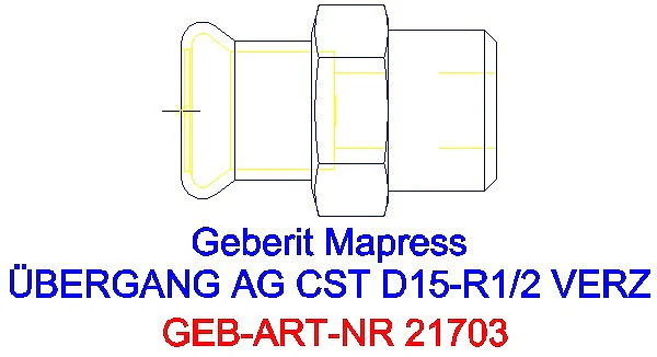 GE Mapress C-Stahl Übergang mit AG d15-R1/2 verzinkt_21703_G