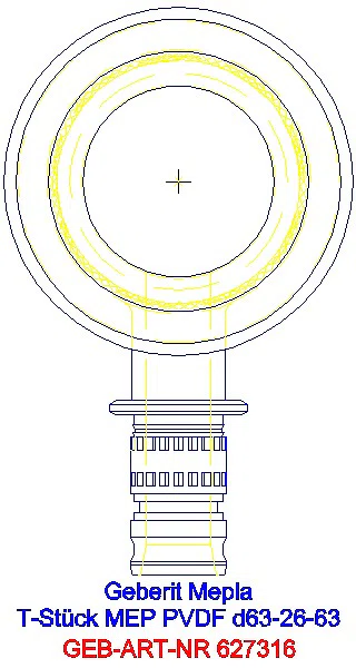 GE Mepla T-Stück reduziert PVDF d63-26-63_627.316.00.5_L