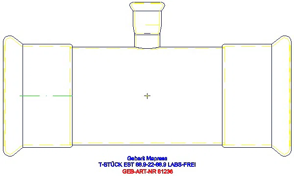 GE Mapress Edelstahl T-Stück reduziert (LABS-frei) d88,9-22-88,9_81236_A
