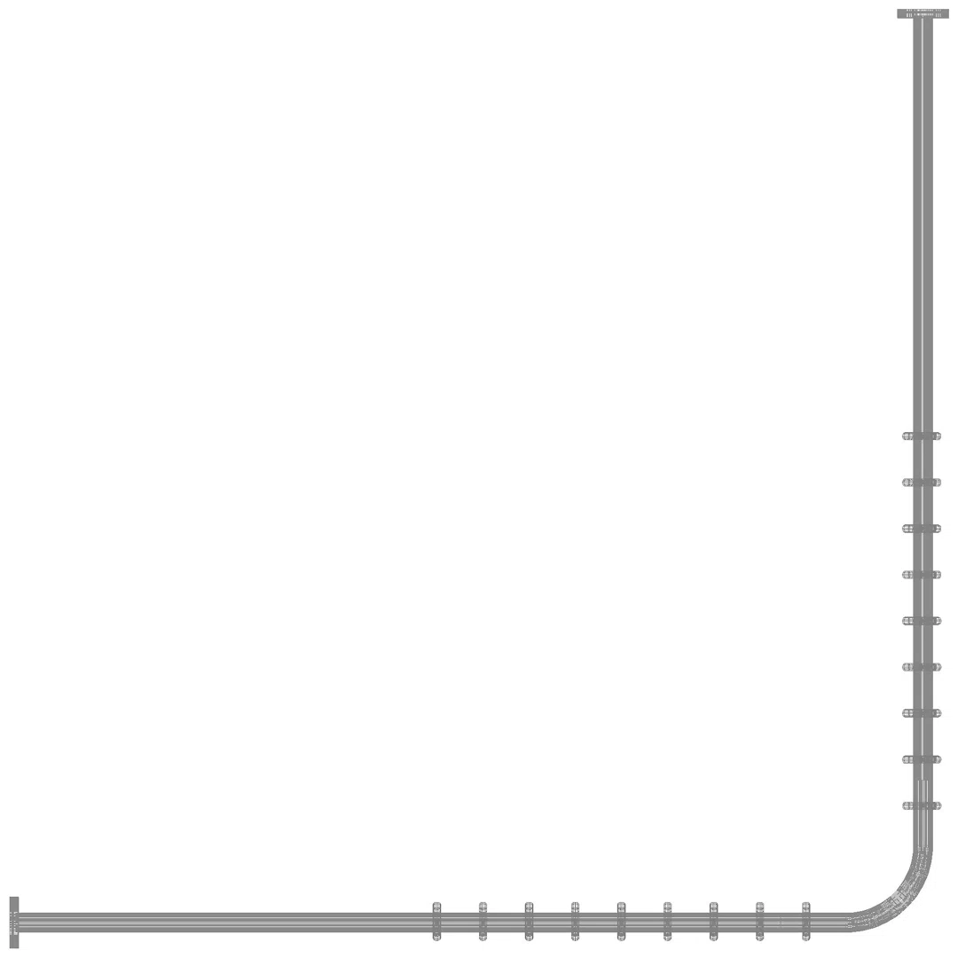 HEWI VH-Stange, d:25,A1/A2=1187, 24 Ringe, schliff