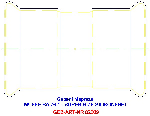 GE Mapress Edelstahl Muffe d76,1 (LABS-frei)_82009_G