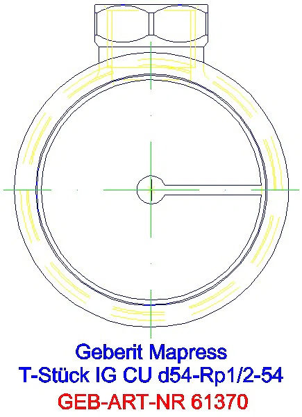 GE Mapress Kupfer T-Stück mit IG d54-Rp1/2-54_61370_L