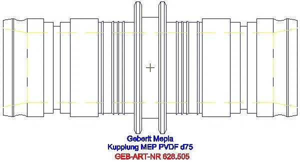 GE Mepla Kupplung PVDF d75_628.505.00.5_G