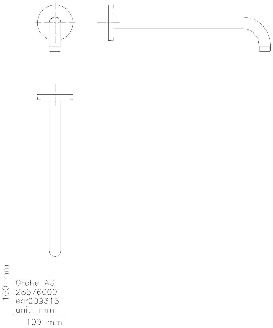 GROHE Brausearm Rainshower 28576 modern DN15 Ausladung 286mm chrom