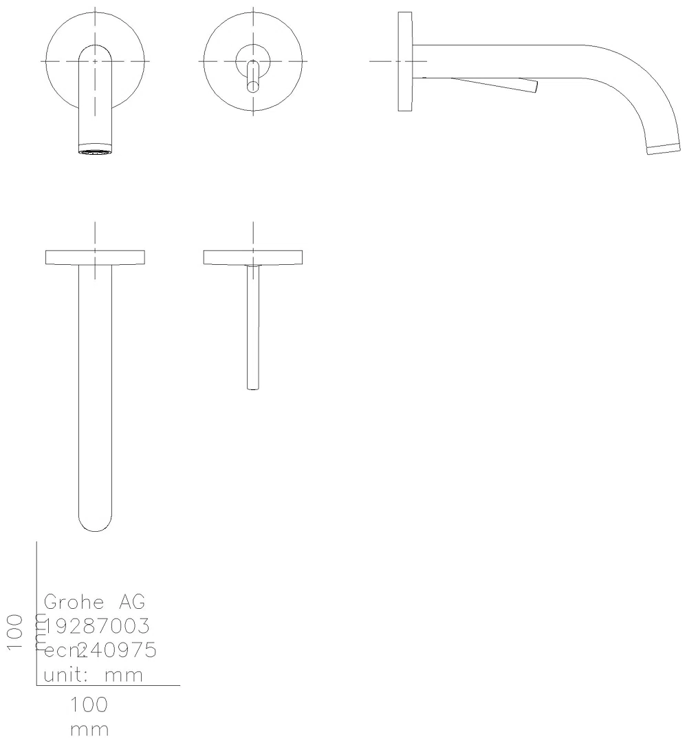 GROHE 2-L-WT-Wandbatterie Atrio 29410 FMS Ausladung 185mm supersteel